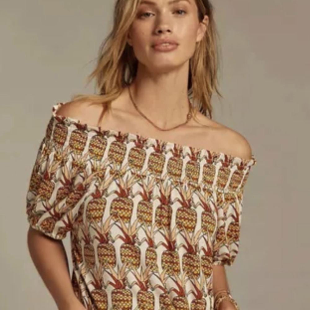 Pineapple Off the Shoulder Top - Anthropologie